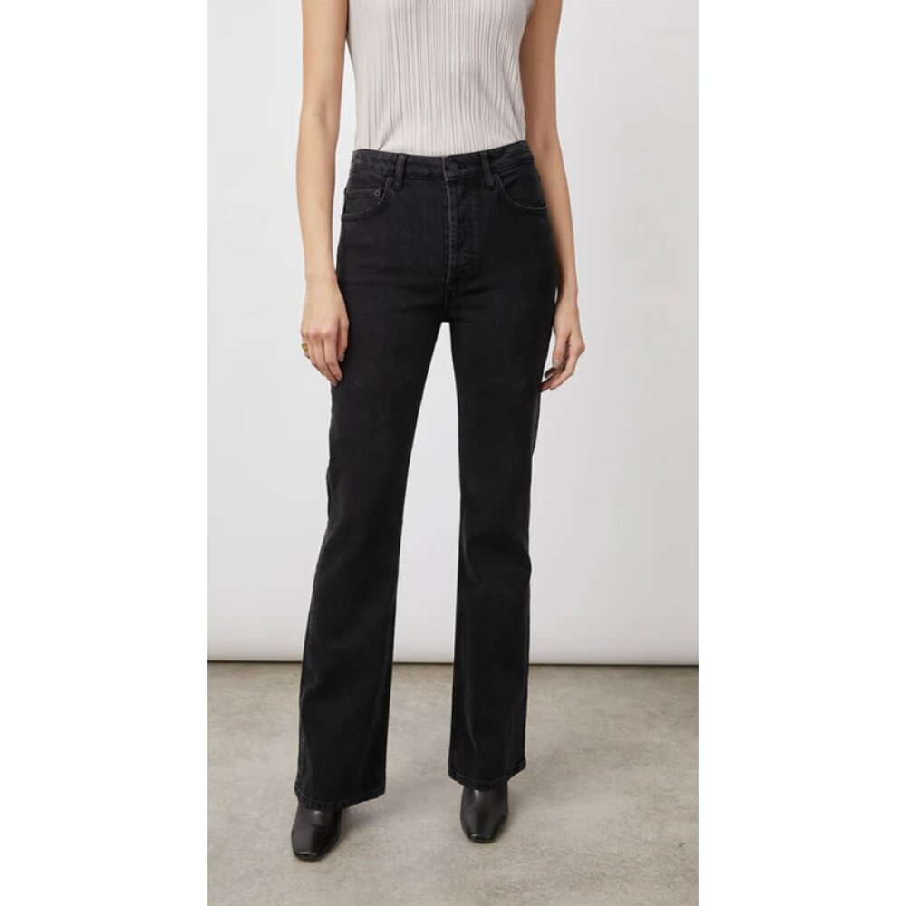 RAILS The Sunset High Rise Slim Flare Jeans in Tarmac Black - Size 26 NWT
